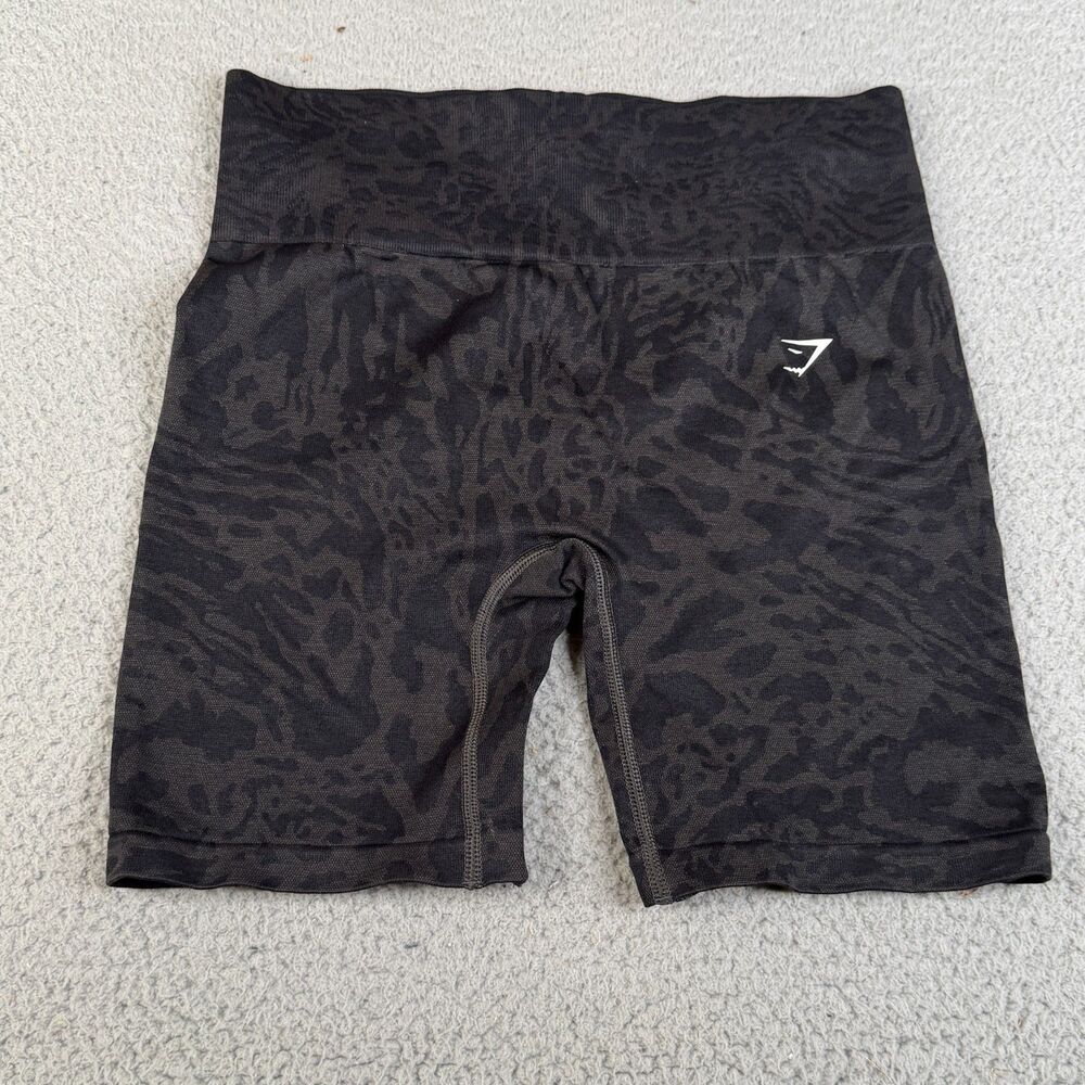 GYMSHARK Compression Shorts Womens L Black Booty Lifting Workout Tight Cycling